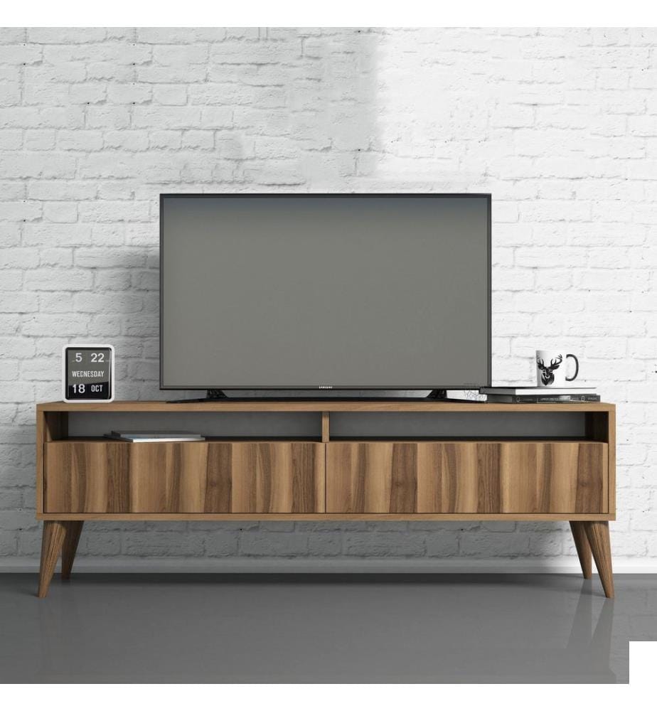 Meuble TV, Noyer, Panneau de particules mélaminé