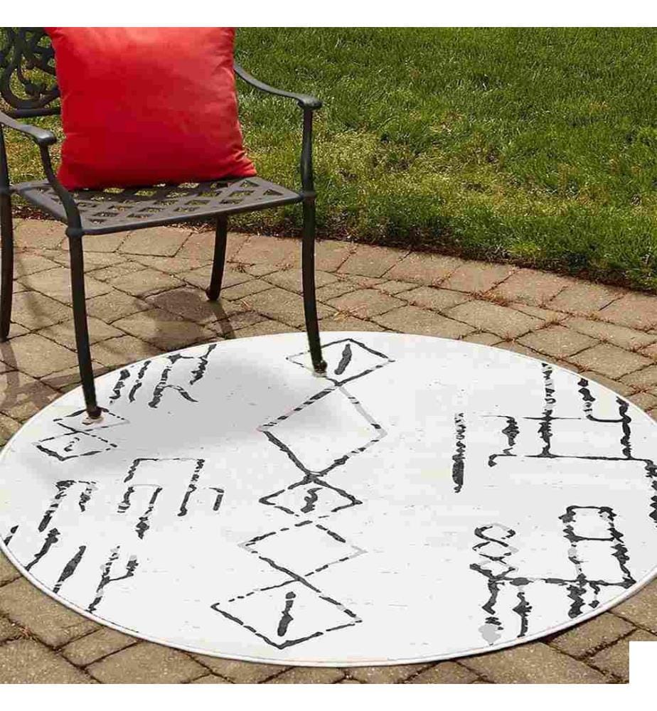 Tapis, blanc, 70% coton - 30% chenille, diamètre : 70 cm