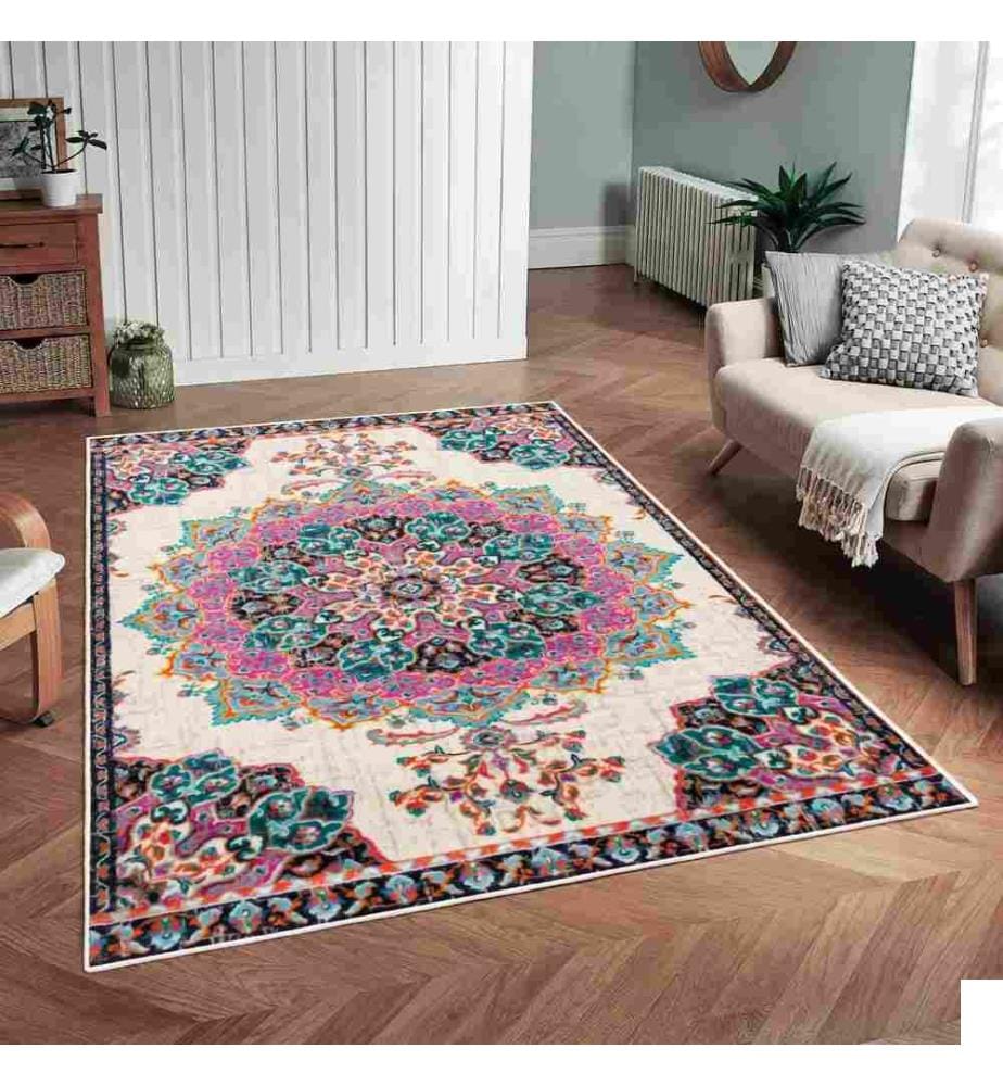 Tapis, rose, 70% coton - 30% chenille, 60 x 100 cm