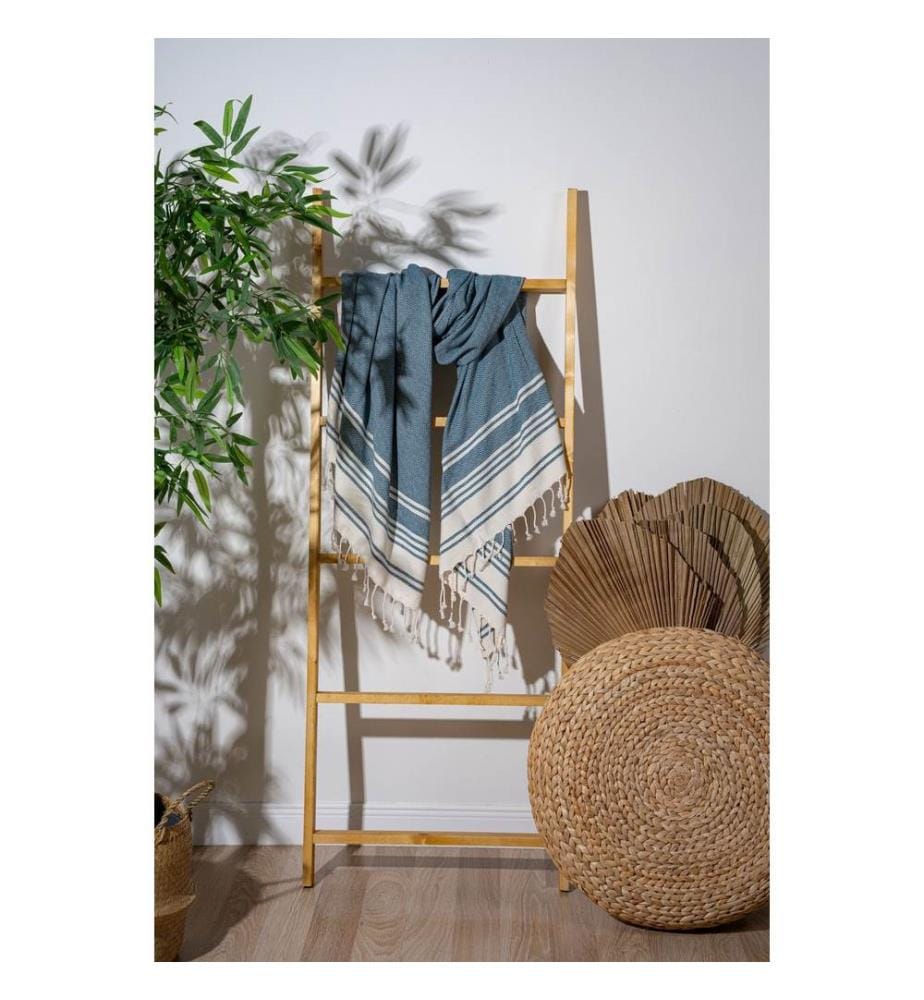 Fouta, serviette de plage, bleu indigo, 60 % COTON 40 % POLYESTER