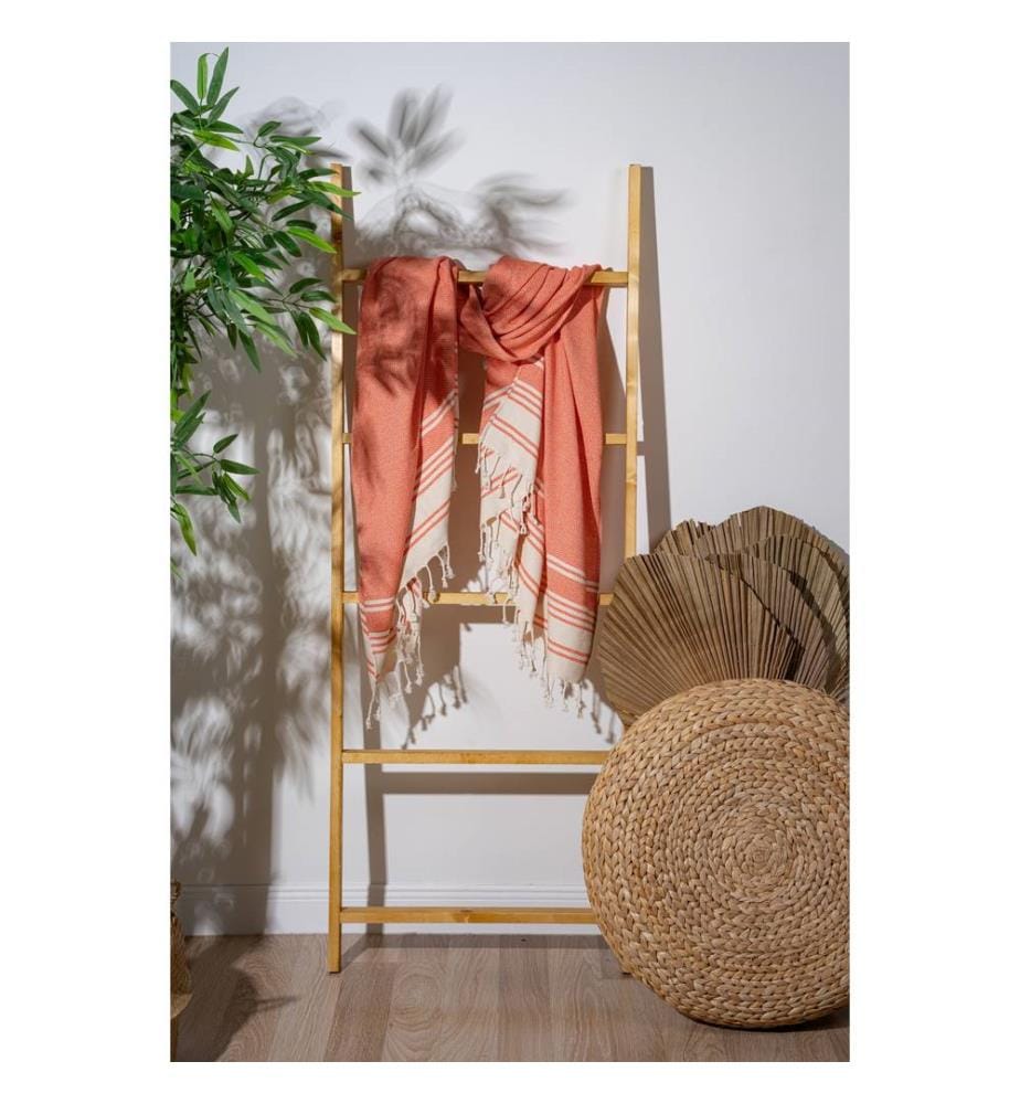 Fouta, serviette de plage, orange, 60 % COTON 40 % POLYESTER
