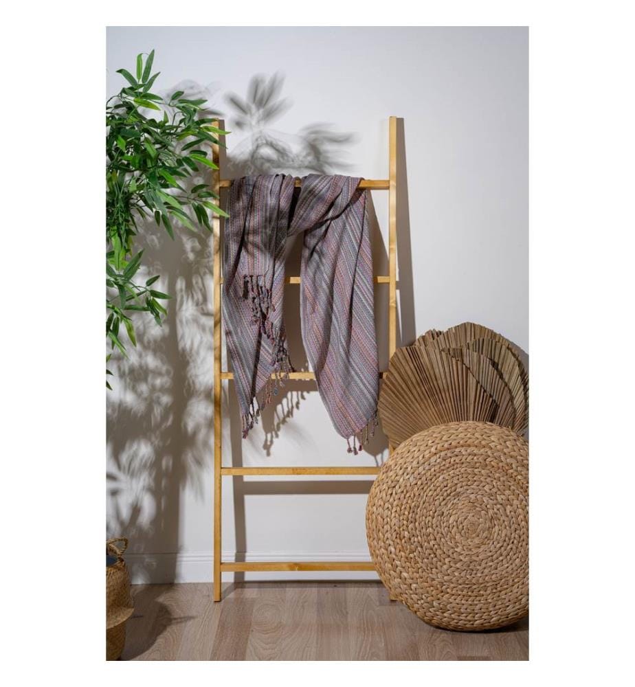 Fouta, serviette de plage, grise, 60 % COTON 40 % POLYESTER