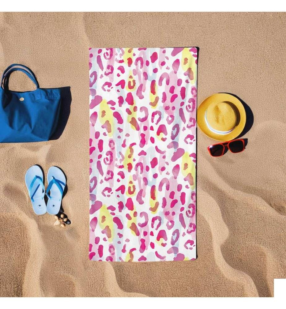 Serviette de plage, rose, 60 % COTON / 40 % POLYESTER