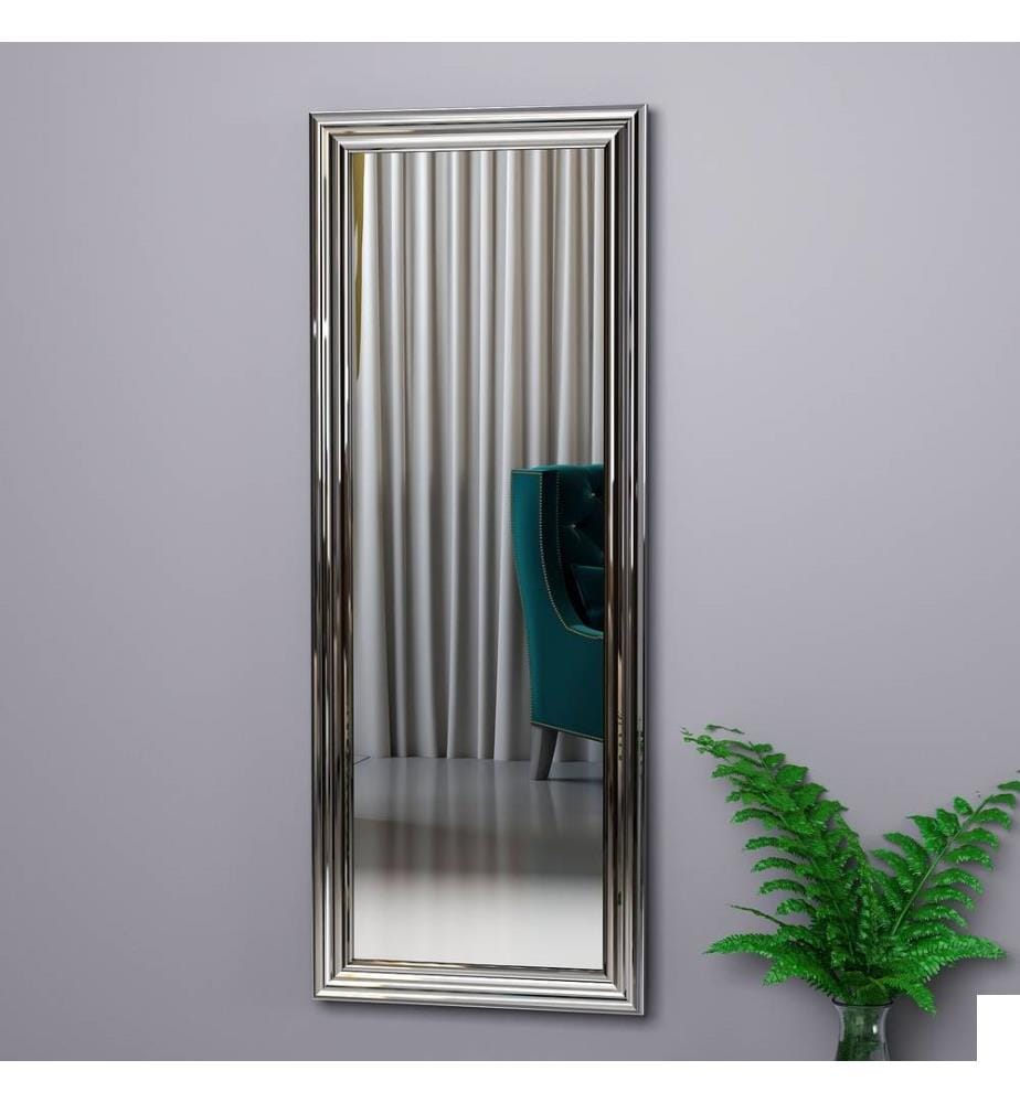 Miroir, Argent, MDF, Miroir en saillie encadré d'argent