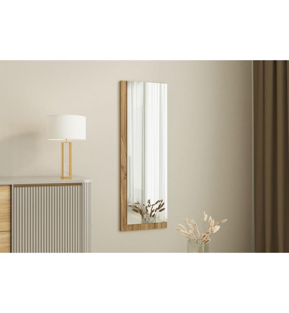 Miroir, blanc, noyer, 100% MDF