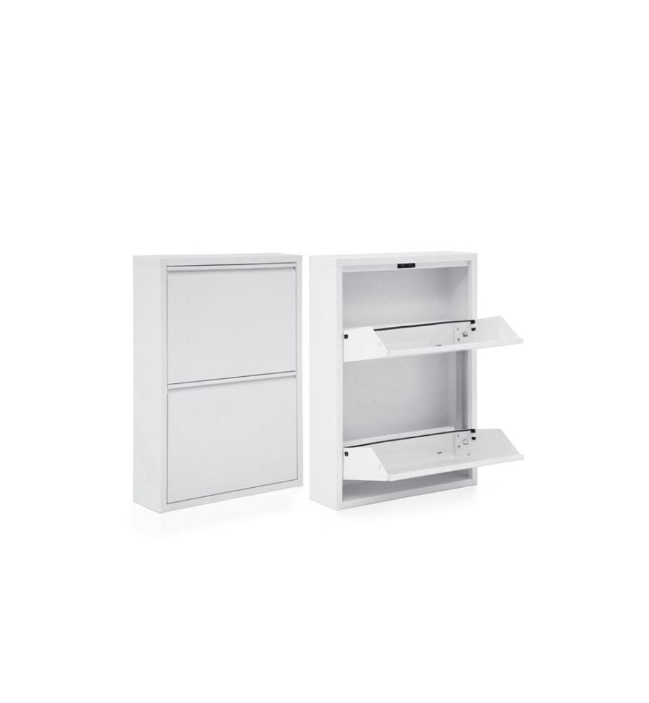 Meuble à chaussures, blanc, métal