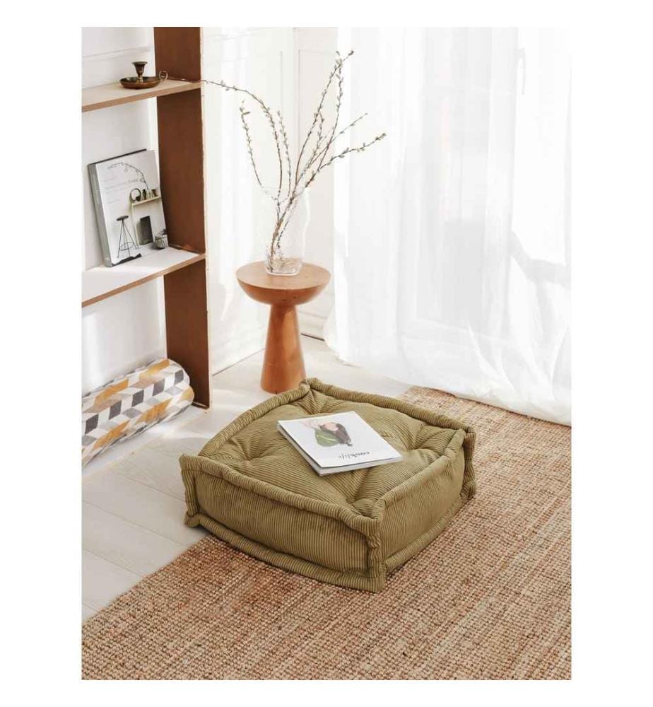 Coussin, kaki, tissu : 100% velours