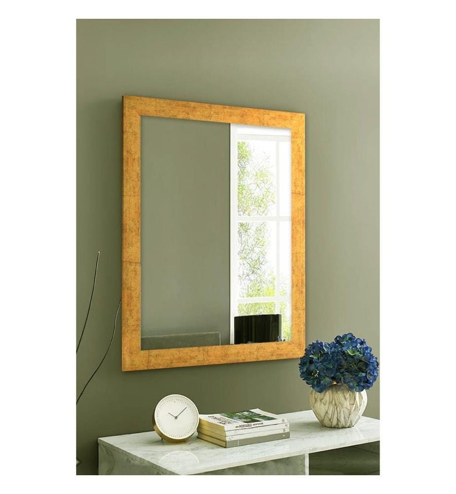Miroir décoratif, or, plastique
