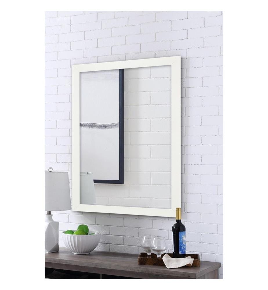 Miroir décoratif, blanc, plastique