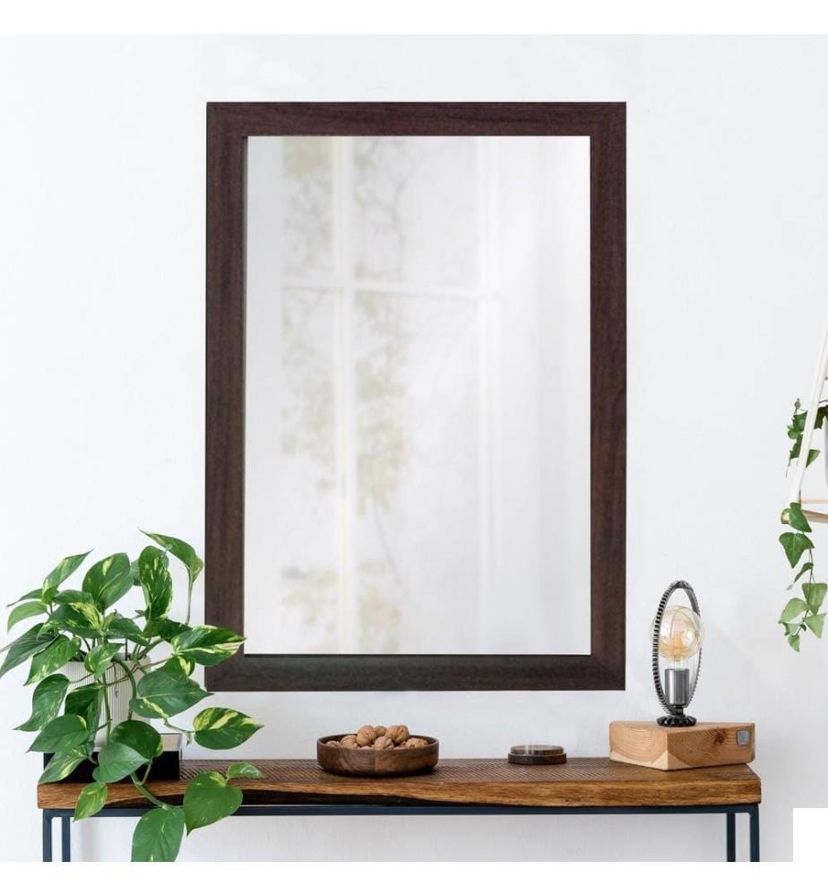 Miroir décoratif, brun, plastique