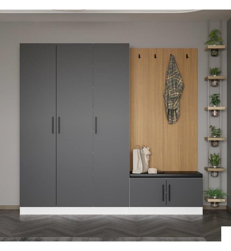 Hall Stand, Anthracite, panneau de particules mélaminé