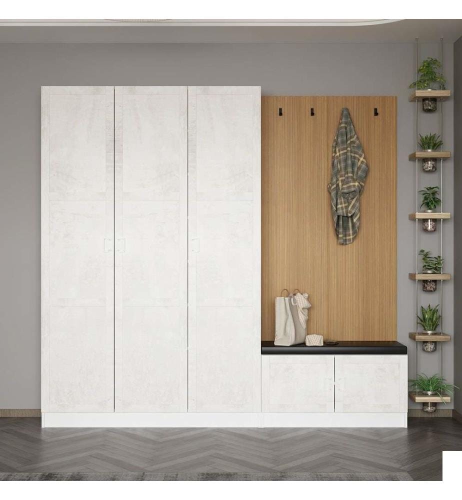 Hall Stand, blanc, panneau de particules mélaminé