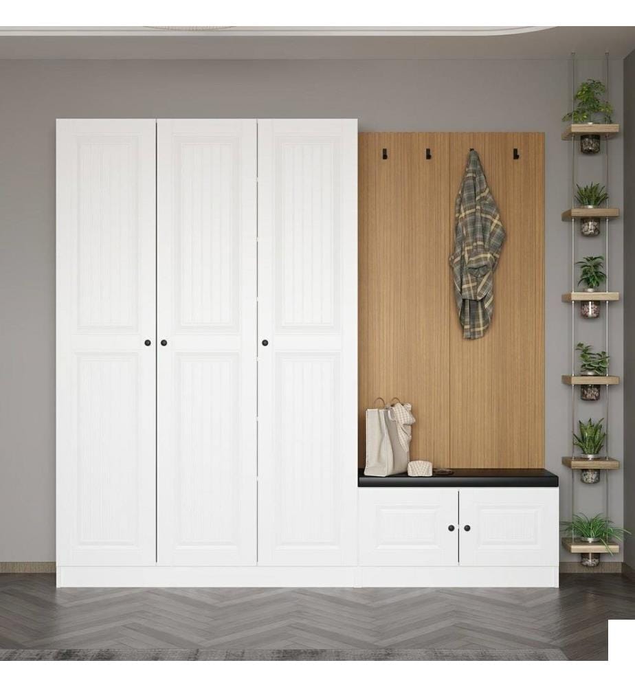 Hall Stand, blanc, panneau de particules mélaminé
