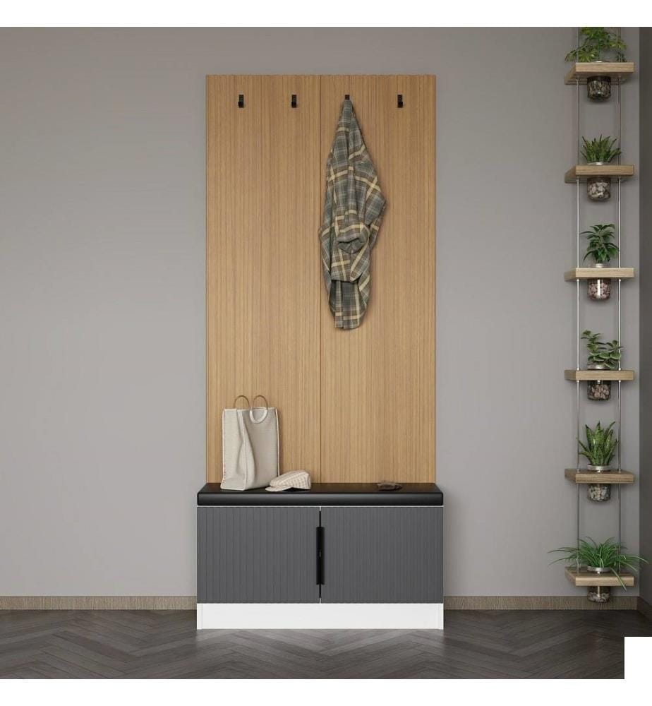 Hall Stand, Anthracite, panneau de particules mélaminé
