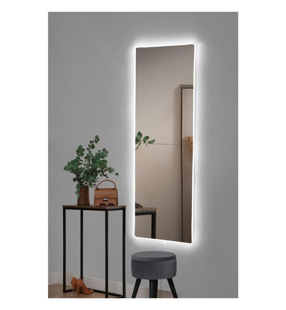 Miroir avec éclairage Led, blanc, miroir incassable résistant aux regards, miroir acrylique avec support MDF