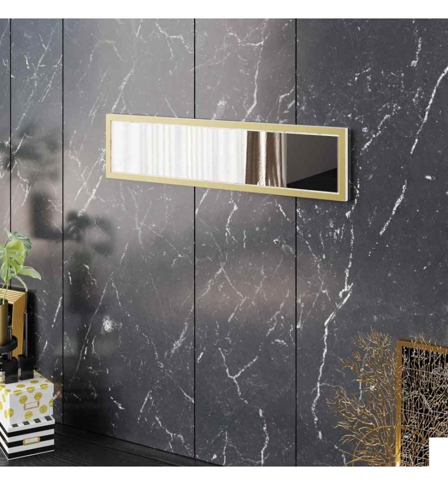 Miroir décoratif, blanc, panneau de particules mélaminé