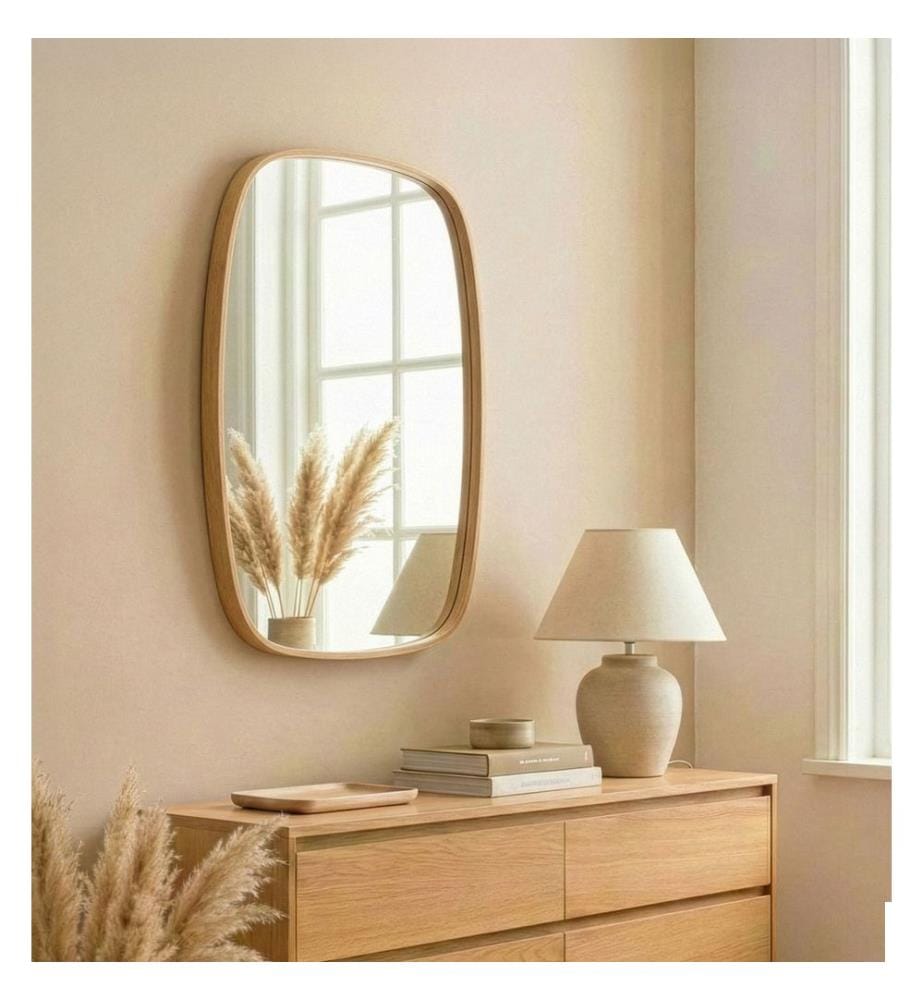Miroir, Chêne, 100% BOIS DE CHÊNE SOLIDE