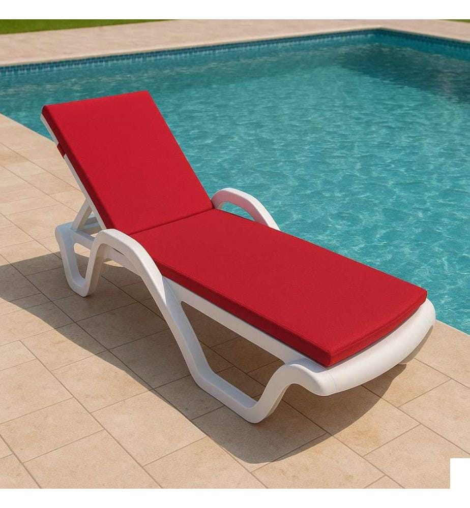 Coussin de chaise longue, rouge, 100% POLYESTER