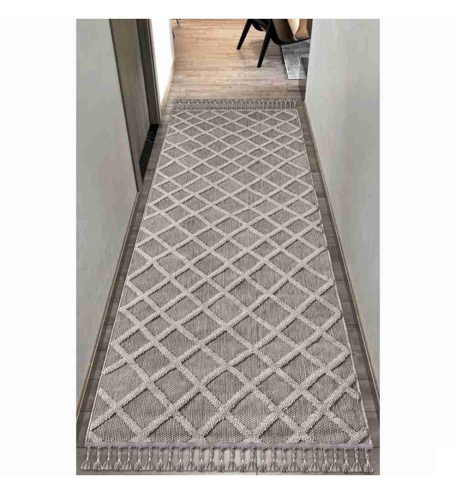Tapis de hall, gris, 100% polypropylène, 160 x 450 cm