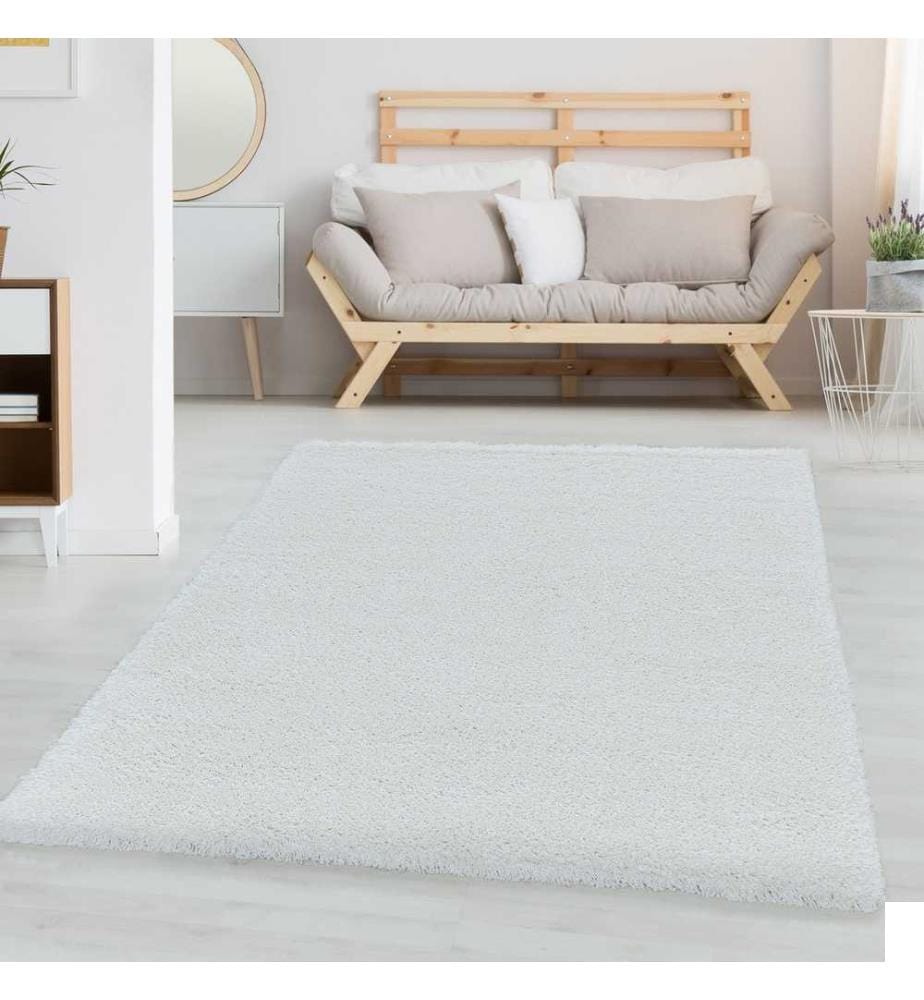 Tapis, blanc, 100% polyester, 80 x 250 cm