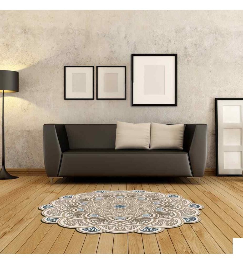Tapis, crème, 100% polyester, 180 x 180 cm