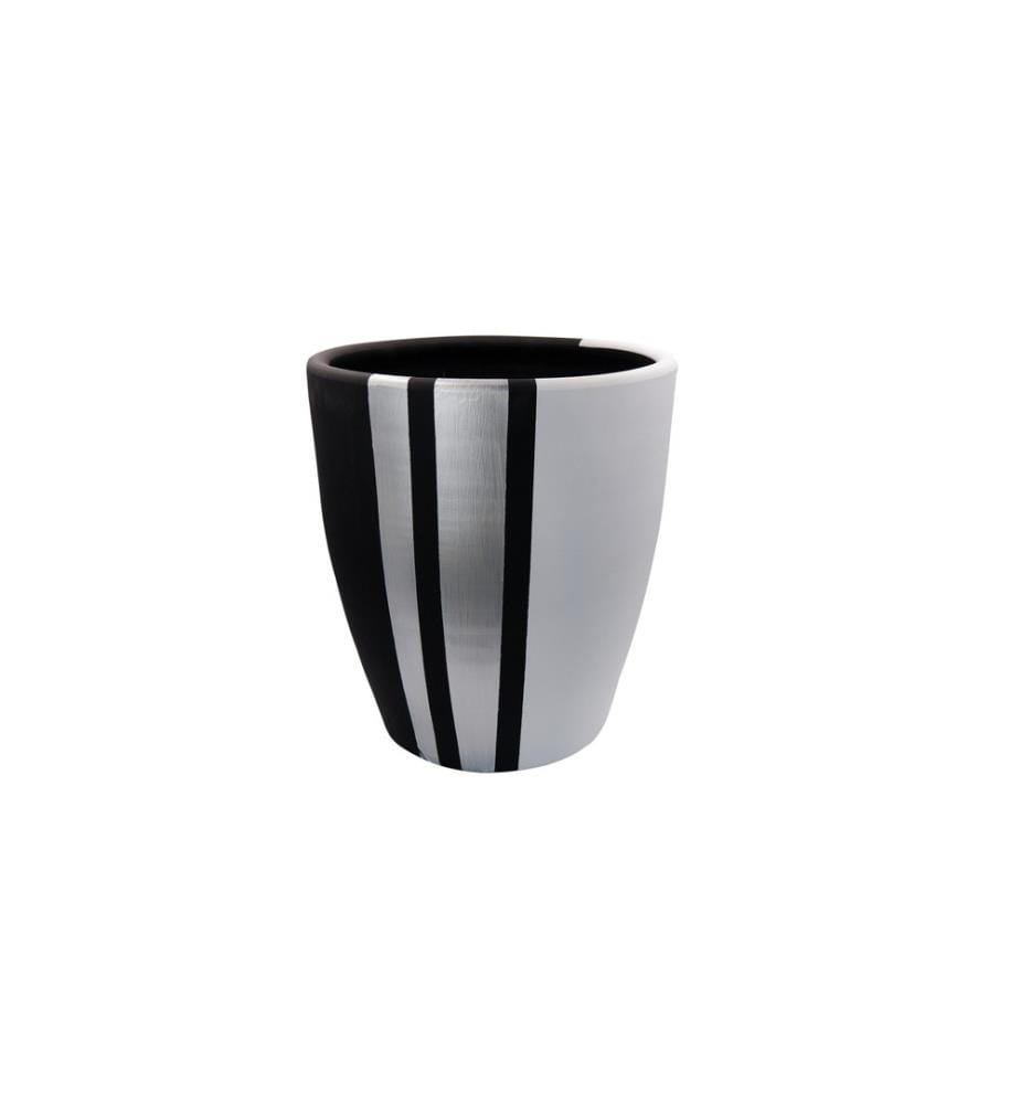 Pot décoratif, noir, gris, Terracota - béton léger, peinture organique