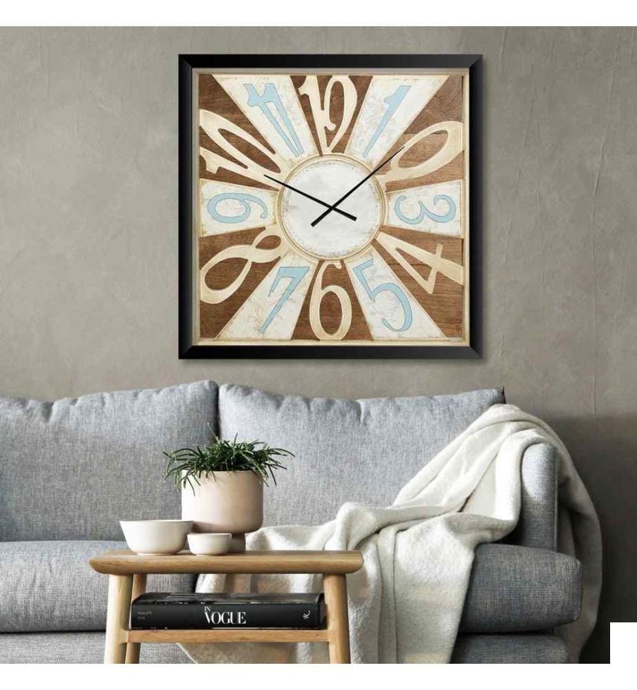 Horloge murale décorative, multicolore, 100% MDF, cadre en polystyrène