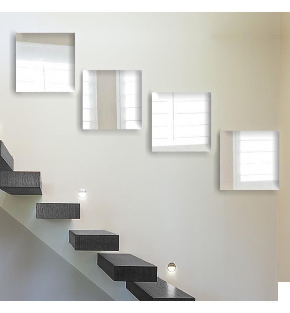 Set de miroirs, 4 pièces, argent, verre, sans cadre