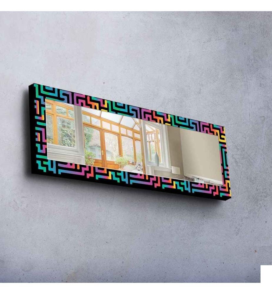 Miroir décoratif, Multicolore, Miroir, Réel, , Cadre en bois de pin