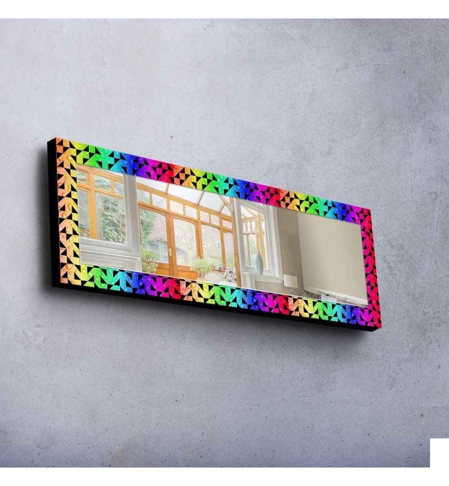 Miroir décoratif, Multicolore, Miroir, Réel, , Cadre en bois de pin
