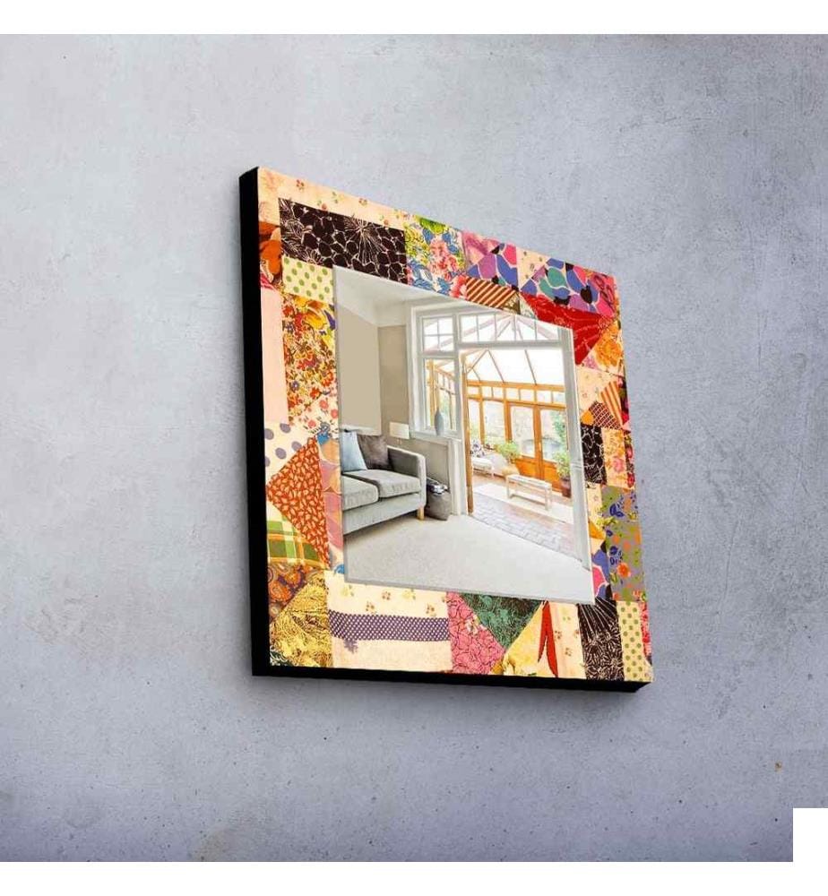 Miroir décoratif, Multicolore, Miroir, Réel, , Cadre en bois de pin