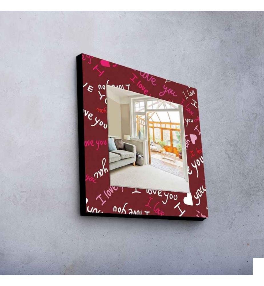 Miroir décoratif, Multicolore, Miroir, Réel, , Cadre en bois de pin