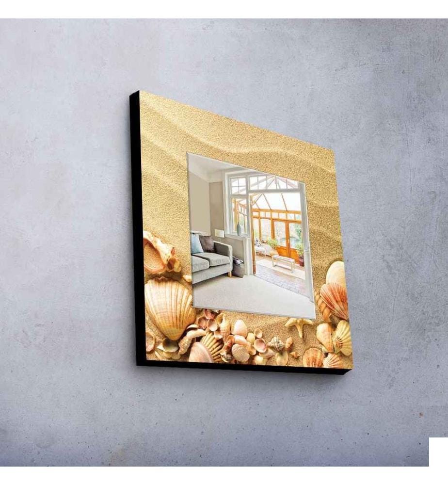 Miroir décoratif, Multicolore, Miroir, Réel, , Cadre en bois de pin
