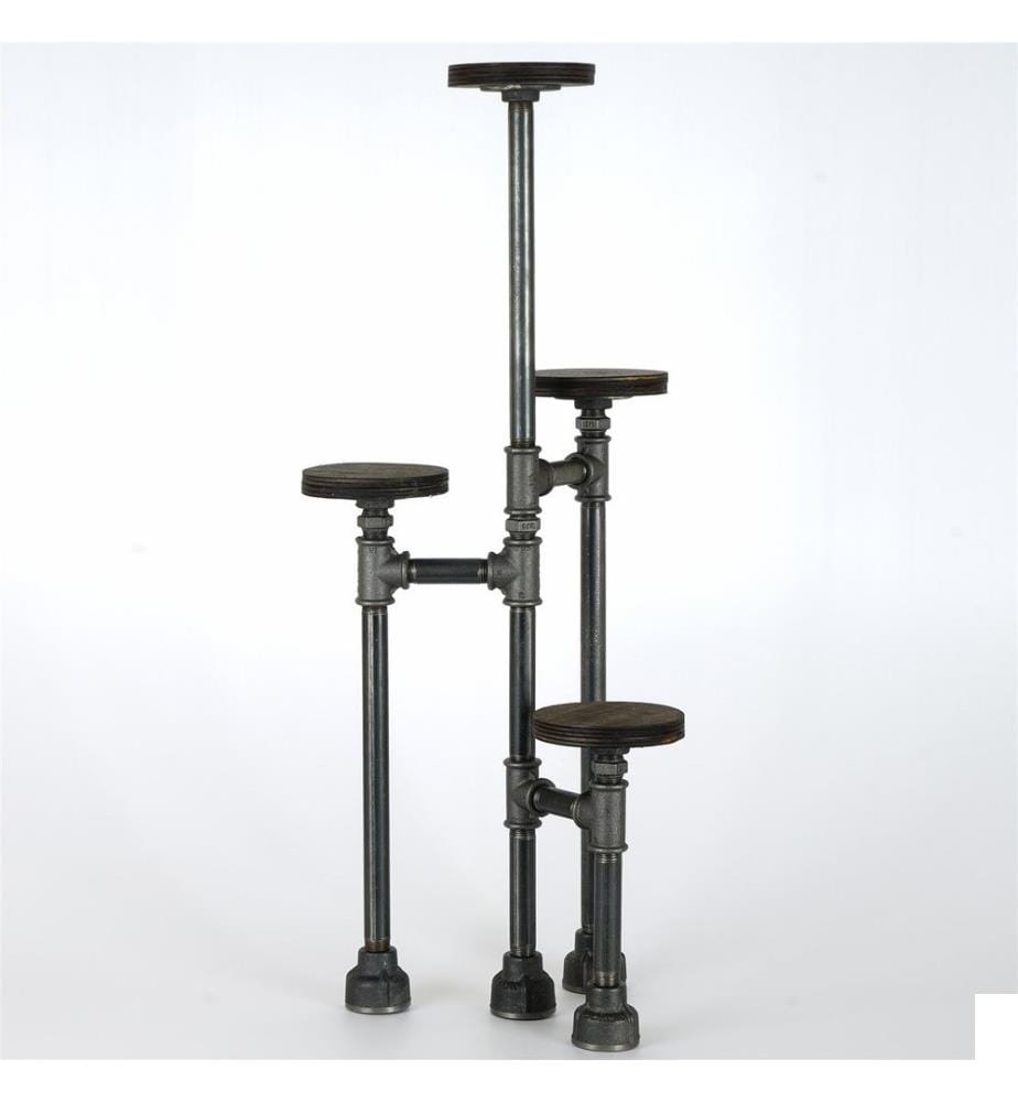 Jardinière décorative, argent, 100% bois, cadre : 100% métal