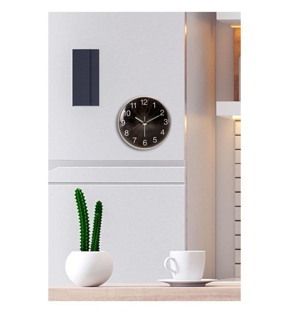 Horloge murale décorative, brun foncé, 100% plastique