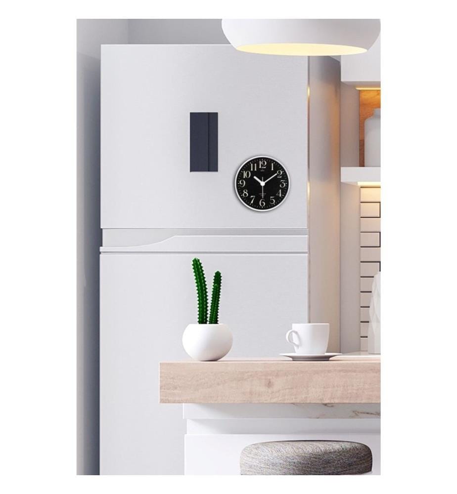 Horloge murale décorative, noire, blanche, 100% plastique
