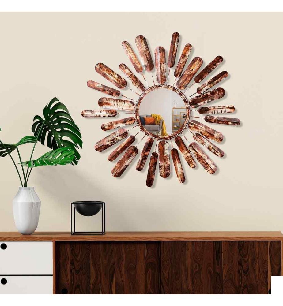 Miroir décoratif, Multicolore, 100% métal