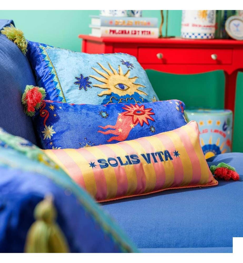 Coussin, saumon, jaune, 100% POLYESTER