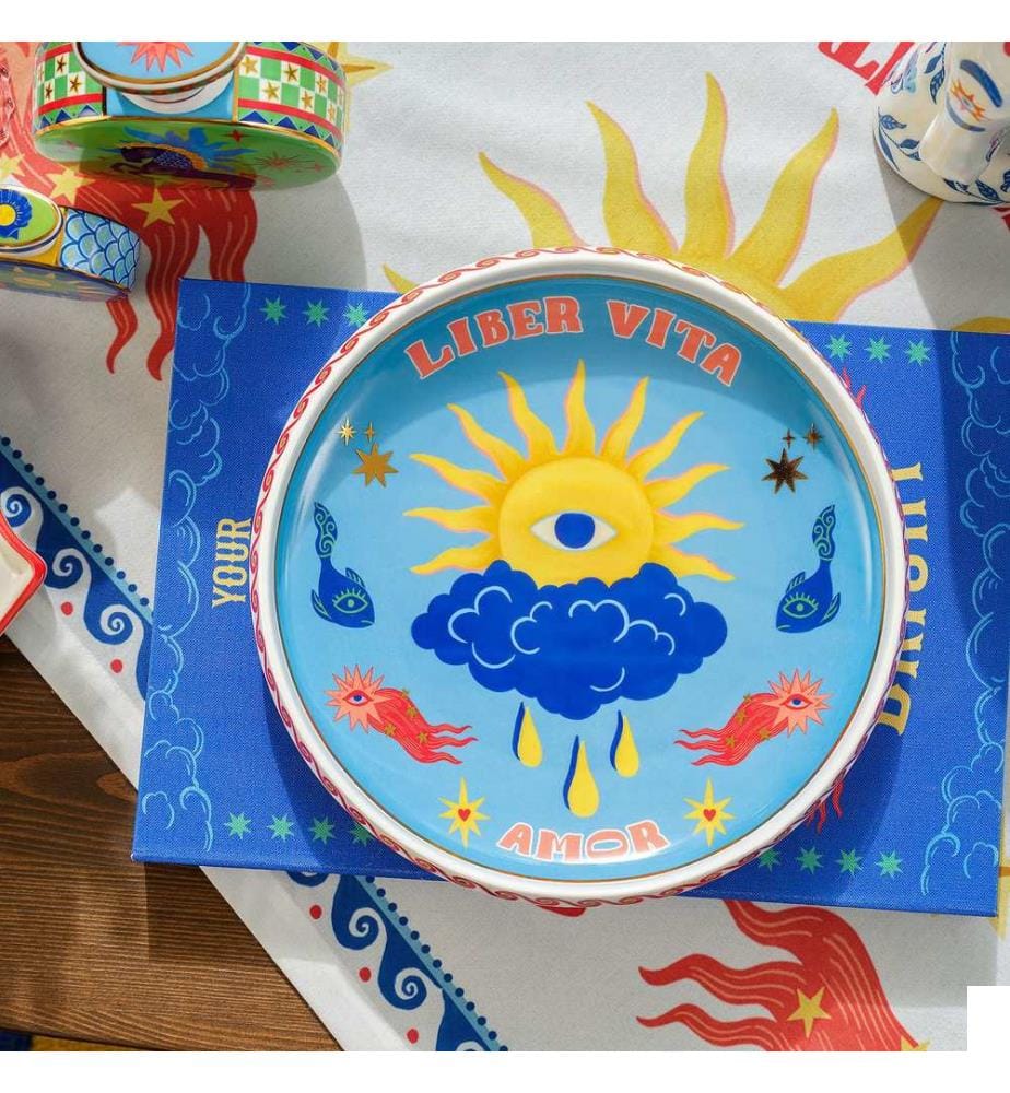 Plateau, Multicolore, 100% PORCELAINE