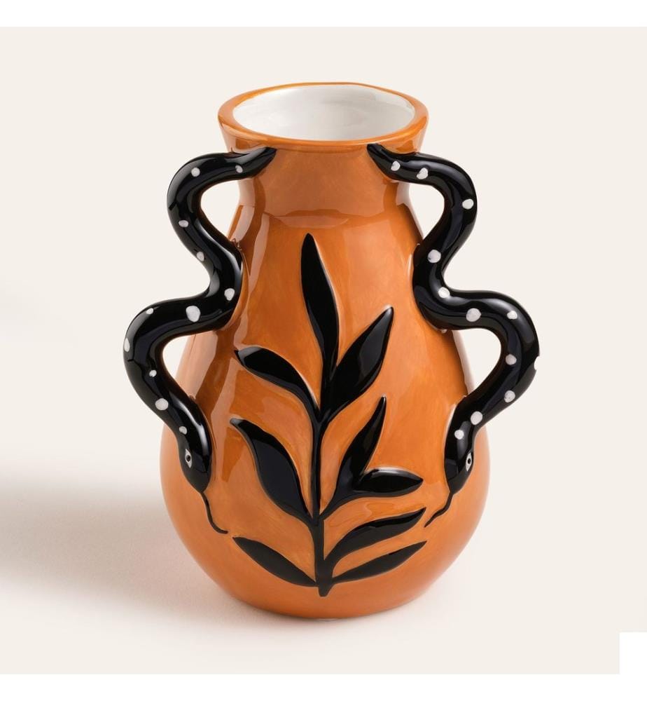 Vase, Brun, Noir, 100% CERAMIQUE