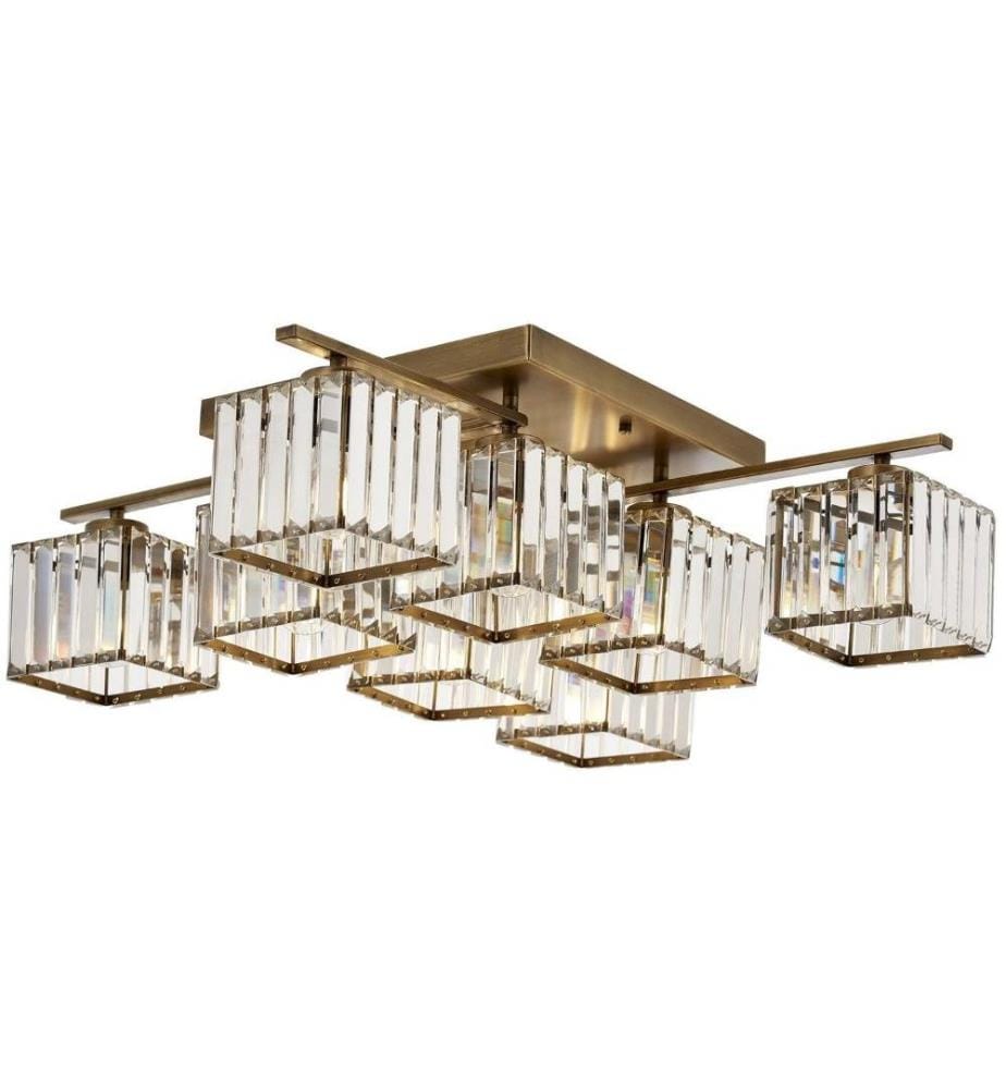 Lustre, Vintage, Corps en métal, Chapeau en cristal