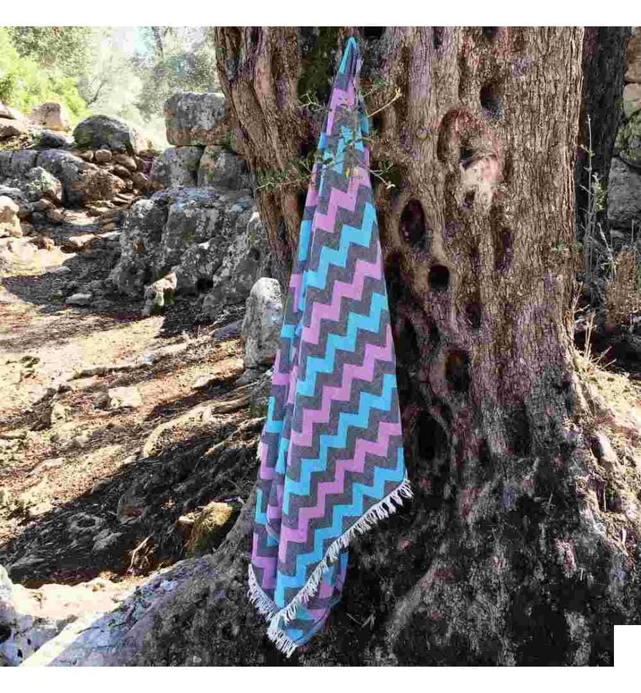Fouta, serviette de plage, , violet, coton