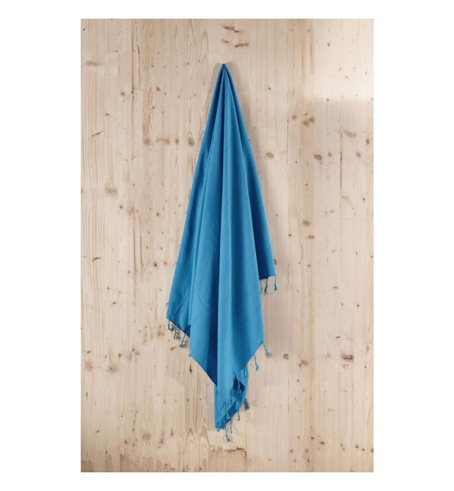 Fouta, serviette de plage, Turquoise, 100% coton, haute absorption d'eau