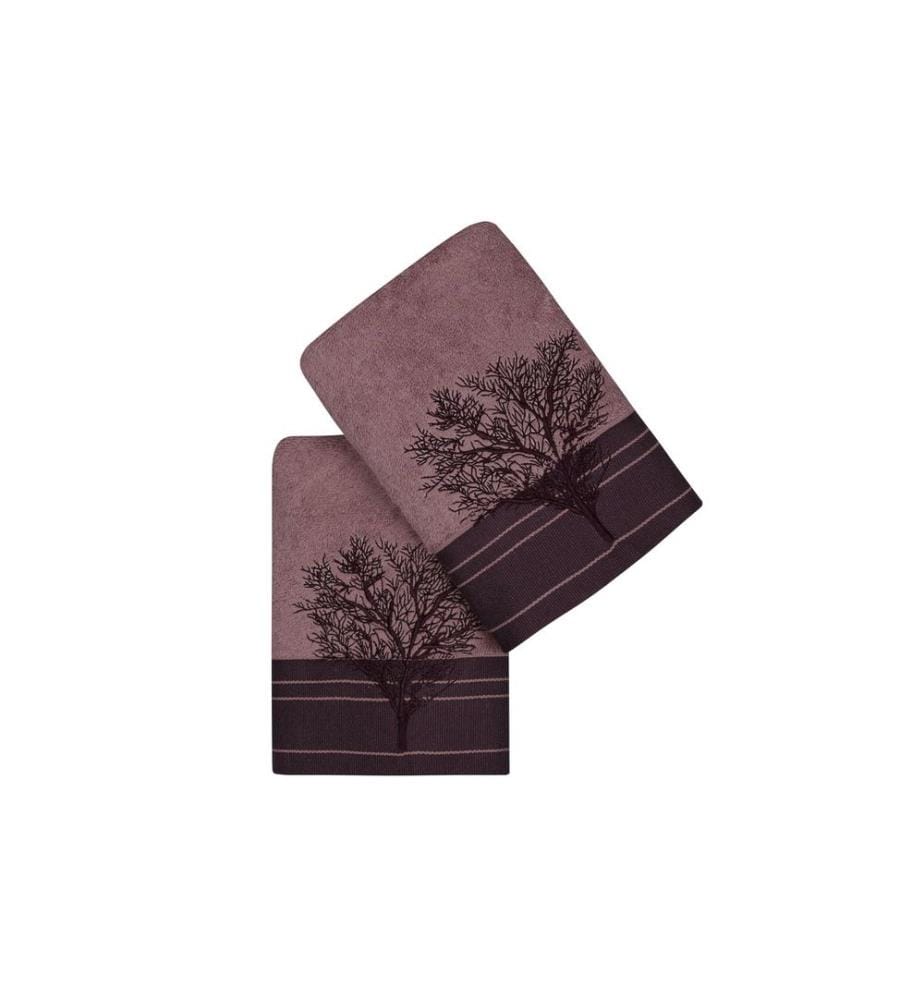 Set de serviettes, 2 pièces, Maroon Brown, Coton, 480 gr-m²,