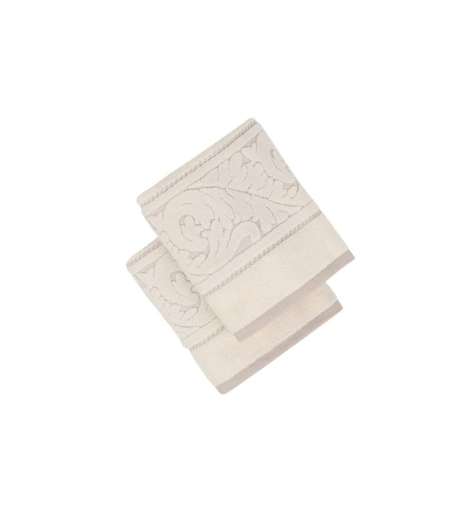 Set d'essuie-mains, 2 pièces, crème, coton, 560 gr-m²,