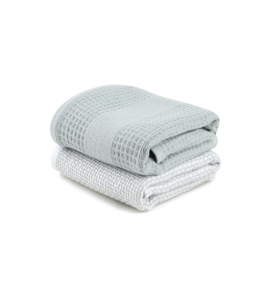 Set de serviettes de toilette, 2 pièces, multicolore, 100% microcoton