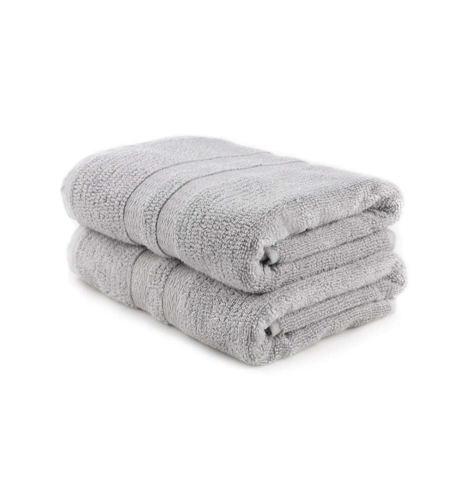 Ensemble de serviettes de bain, 2 pièces, gris, 60% bambou 40% coton
