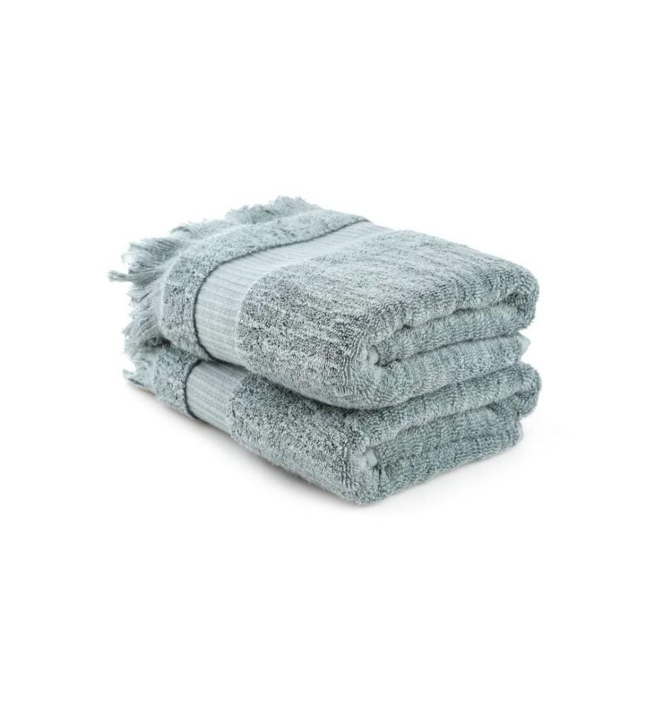 Ensemble de serviettes de bain, 2 pièces, vert, 100% coton