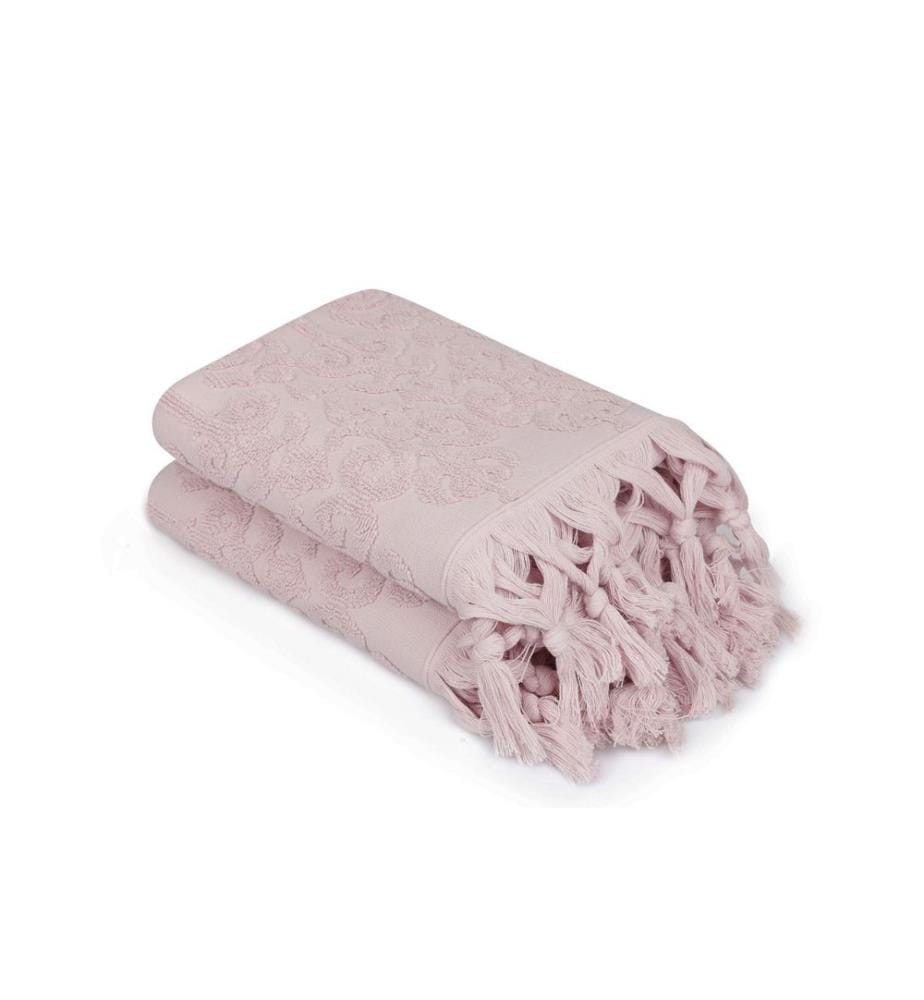 Set d'essuie-mains, 2 pièces, poudre, coton, 550 gr-m²,