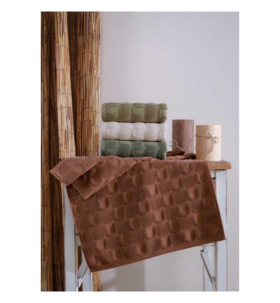 Set de serviettes de bain, 4 pièces, Multicolore, 100% coton, Jacquard